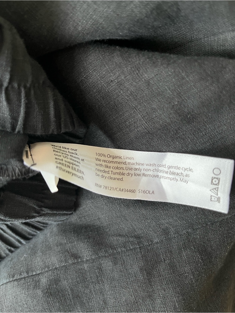 Eileen Fisher Organic Linen Wide Leg Capris Sz Medium - Picture 7 of 7